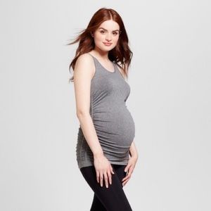 Isabel Maternity Ruched Sides Tank Top Grey S/M